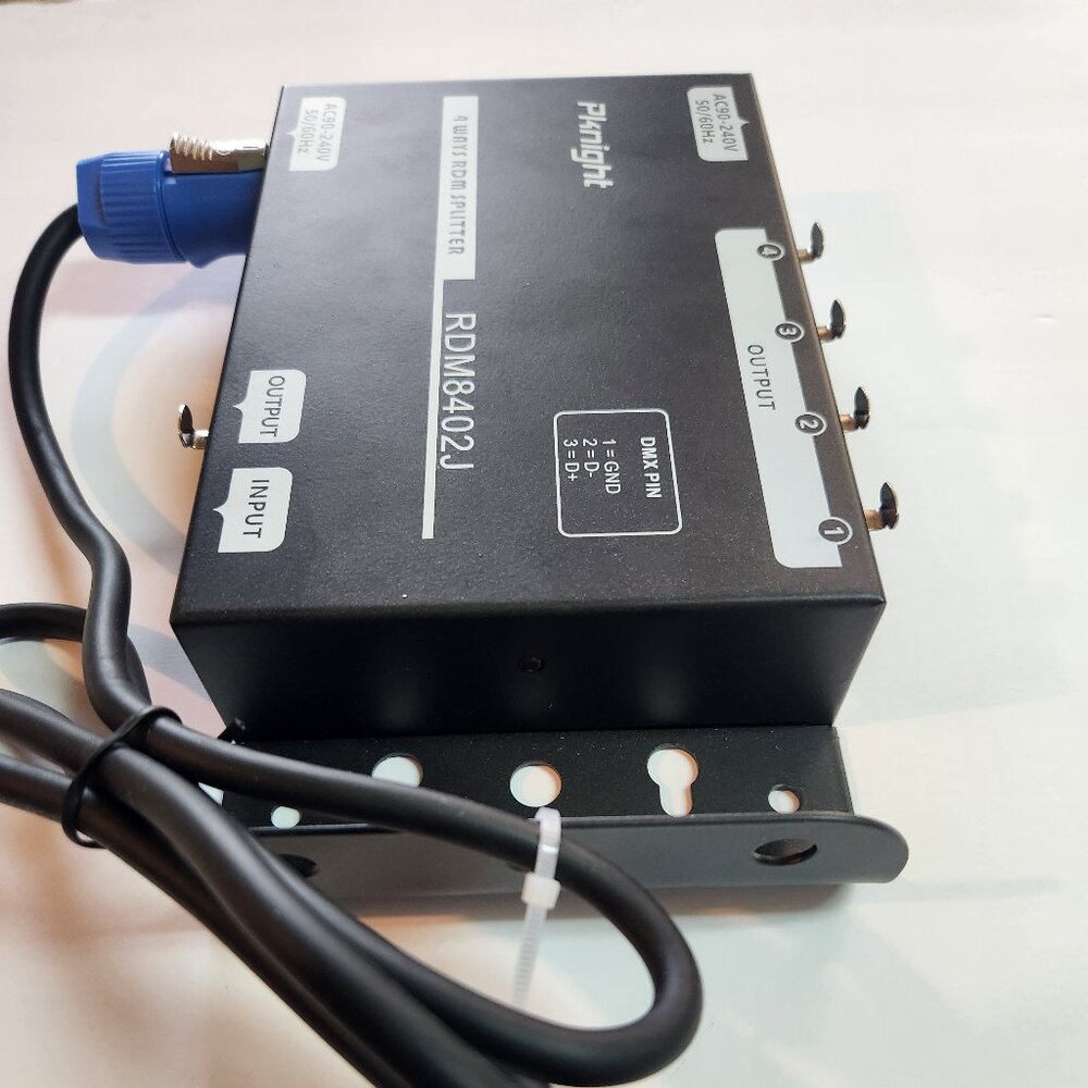 Pknight 4-Channel light DMX Signal Splitter Optical Isolation PowerCON Linking